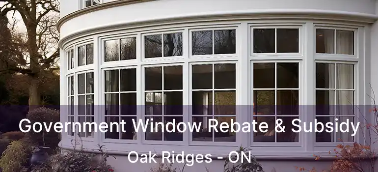 Government Window Rebate & Subsidy Oak Ridges - ON