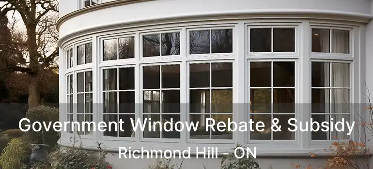 Government Window Rebate & Subsidy Richmond Hill - ON